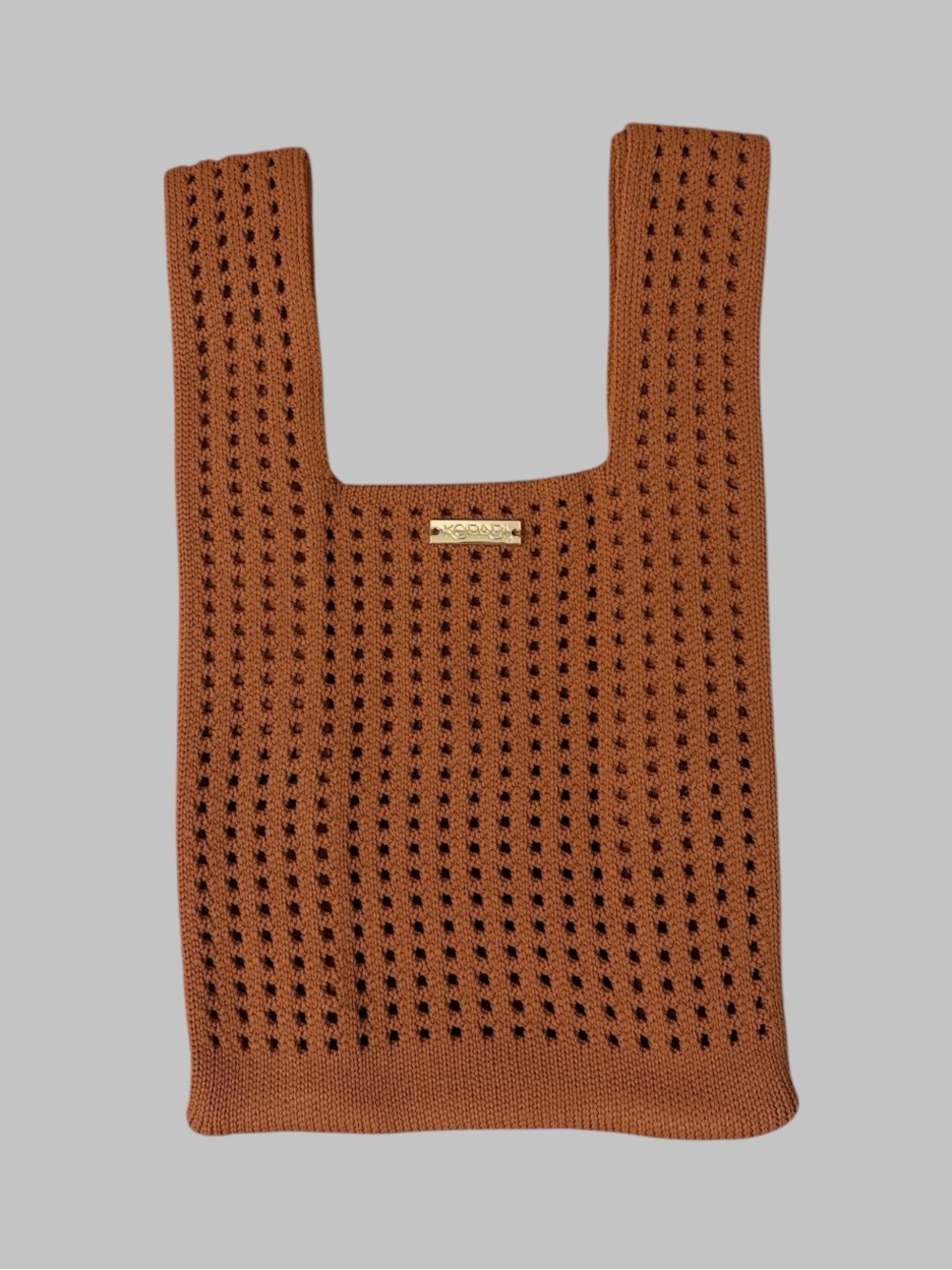 Kopari Brown Knit Tote Bag